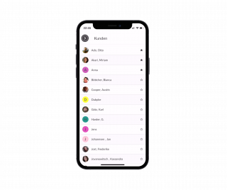 Klientenliste in der Kilanka App